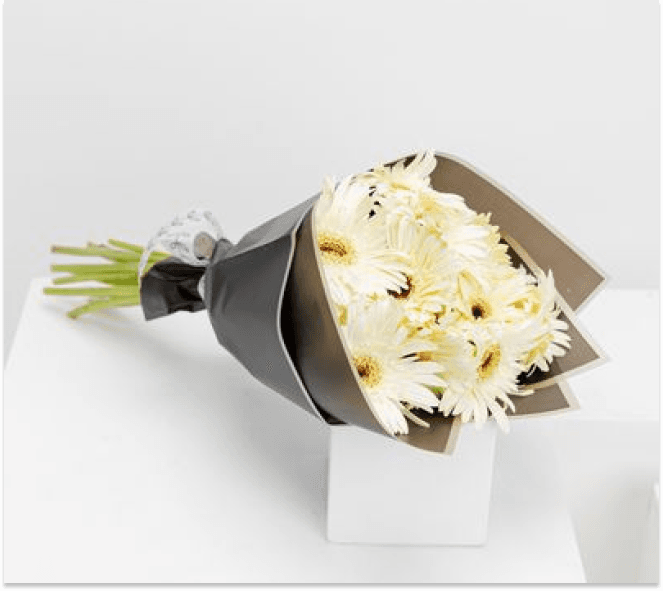 Cheerful White Gerbera Bouquet